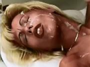 Classic facial german blonde gets the cum in her eye