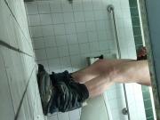 Caught dude jerking off in men's room stall part 1