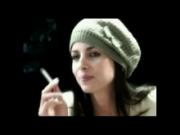 Robot voice and smoking girl. JOI