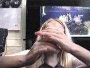 Blond gives nice handjob