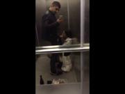 GF Swallows My Cum In the Elevator