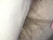 long pubic hair hanging from her ass & pussy
