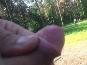 Dickflash - Cumshot for a girl alone in the woods