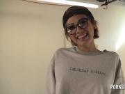 Casting Aubrey Luna in POV blowjob interview
