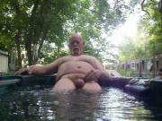 Getting hard in Hot tub
