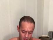 Gay slut spit and cum drenched