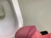 UK Uncut Piss and Foreskin Play Toilet POV