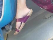 Nice short haired brunete feet