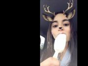 Little Turkish girl sucks ice cream like a whore