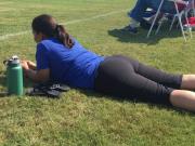 Pawg lying in the park