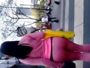 Huge ass in pink leggings