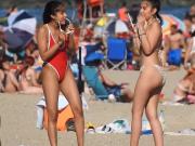 Beautiful girls on beach voyeur candid butts