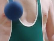 Busting balls in lycra singlet