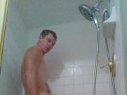 Fingering ass and jacking off