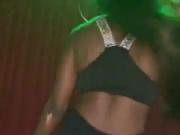 Sexy black slut doing seflies and dance.