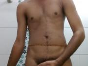 Skinny guy with huge load