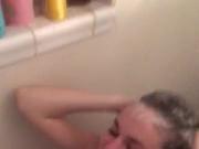 Girl takes shower