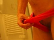 Piss & Cum in hot pink cotton knickers