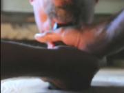 Cocksucking Guy Sucks the Loads out of Cocks through Gl