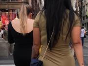 CANDID LATINA IN SHORT DRESS