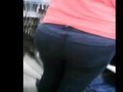 tight latina booty in jeans and pretty open toe shoes