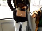 black teen in skinny white jeans and brown high heels boots