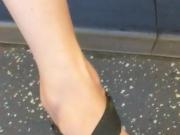 Candid feet - English girl on train