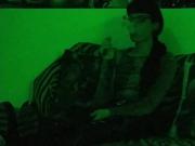 Sexy goth domina smoking in mysterious green light pt1 HD