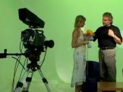 Erotic blonde Dora Venter fucks a crew at the set