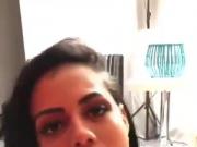 Latina licking a Big White Cock
