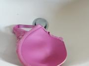 Cum on neighbour's bra in her bathroom