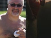 Bearded daddy caught pissing