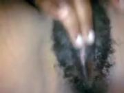 Wet Hairy Ebony Pussy Close Up