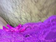 Cum in a friend's purple knickers