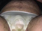 Dirty white cotton panty pee