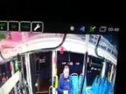 Caught by security cam Old man grandpa is jerking off in bus