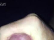 Stroking my cock in bed next to sleeping wife till cum