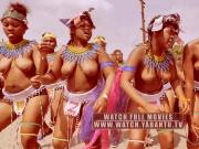 Topless African girls dancing outside