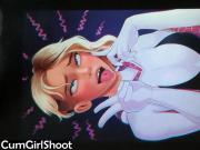 Gwen Stacy Cum Tribute #2 -Ahegao- Spider-Gwen by Shadbase