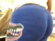 Deep wedgie booty in blue was so thick !!!!