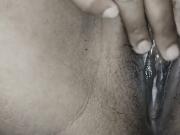 Indian hot Big hairy pussy fingering at Night