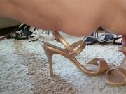 Fucking 2 pretty sexy high heel sandals until cumming