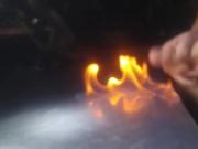 Slapping my cock around in a fire!