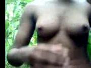 Indian girl in forest getting naked with infront of 2 guys