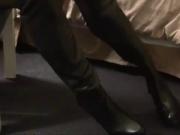 Trying on boots