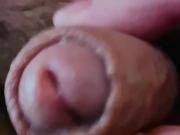 my small cock covered in precum