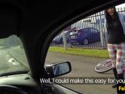 Pulled beauty doggystyled by officer outdoors