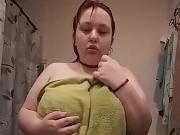 Barely Legal BBW Plays with 42DDD Tits after hot shower