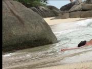 Floating at the beach