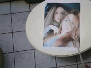 pissing on printed pic #4